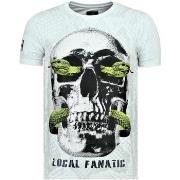 T-shirt Korte Mouw Local Fanatic Skull Snake Strakke W