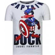 T-shirt Korte Mouw Local Fanatic Captain Duck Rhinestone