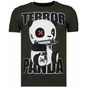 T-shirt Korte Mouw Local Fanatic Terror Panda Rhinestone