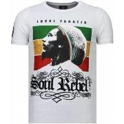 T-shirt Korte Mouw Local Fanatic Soul Rebel Bob Marley Rhinestone