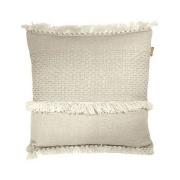 Kussens Malagoon Offwhite fringe cushion