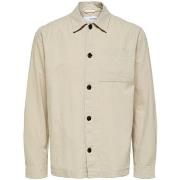 Overhemd Lange Mouw Selected Noos Linen Overshirt - Angora