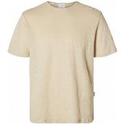 T-shirt Selected T-Shirt Bet Linen - Oatmeal