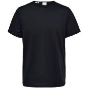 T-shirt Selected T-Shirt Bet Linen - Black