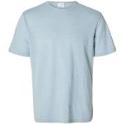T-shirt Selected T-Shirt Bet Linen - Cashmere Blue