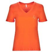 T-shirt Korte Mouw Only ONLKITA S/S V-NECK HEART TOP BOX CS JRS
