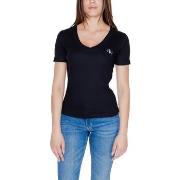 T-shirt Korte Mouw Calvin Klein Jeans WOVEN LABEL RIB V-NECK J20J22327...