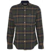 Overhemd Lange Mouw Barbour Shirt Portdown Tailored - Olive