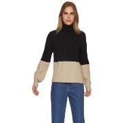 Trui Vila Noos Ril Blocking Knit L/S - Black/Natural Mel