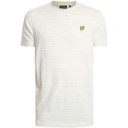 T-shirt Korte Mouw Lyle &amp; Scott T-shirt met linnenmix en Bretonse ...