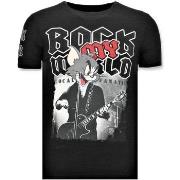 T-shirt Korte Mouw Local Fanatic Rock My World Cat