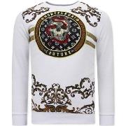 Sweater Tony Backer Print Snake Skull