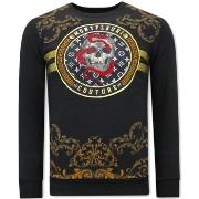 Sweater Tony Backer Print Snake Skull