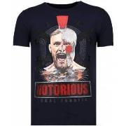 T-shirt Korte Mouw Local Fanatic Conor Notorious Warrior Rhinestone
