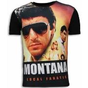 T-shirt Korte Mouw Local Fanatic Tony Montana Digital Rhinestone
