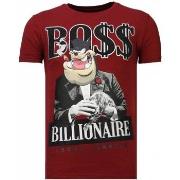 T-shirt Korte Mouw Local Fanatic Billionaire Boss Rhinestone