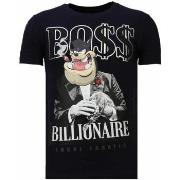 T-shirt Korte Mouw Local Fanatic Billionaire Boss Rhinestone