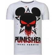 T-shirt Korte Mouw Local Fanatic Punisher Mickey Rhinestone