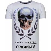 T-shirt Korte Mouw Local Fanatic Skull Originals Rhinestone