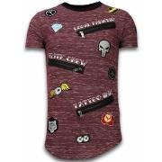 T-shirt Korte Mouw Local Fanatic Longfit Asymric Embroidery Patches