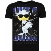 T-shirt Korte Mouw Local Fanatic Like A Boss Rhinestone