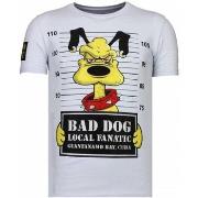 T-shirt Korte Mouw Local Fanatic Bad Dog Rhinestone