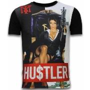 T-shirt Korte Mouw Local Fanatic Hu$tler Digital Rhinestone