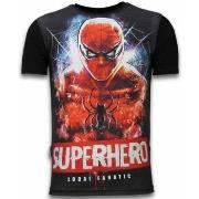 T-shirt Korte Mouw Local Fanatic Superhero Digital Rhinestone