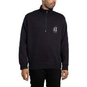 Sweater EAX Sweatshirt met borstlogo en 1/4 rits