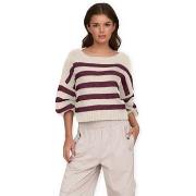 Trui Only Aya Life Knit - Birch/Mauve Wine