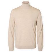 Trui Selected Noos Tray Roll Neck Knit - Oatmeal