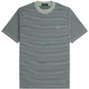 T-shirt Korte Mouw Fred Perry Fine Stripe Heavyweight T-Shirt Bay Leaf