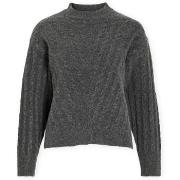 Trui Vila Relli Highneck Knit - Dark Grey Melange