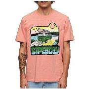 T-shirt Korte Mouw Superdry T-shirt Neon Travel Graphic Loose
