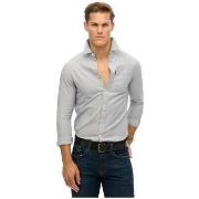 Overhemd Lange Mouw Superdry Chemise Oxford manches longues gris