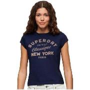 T-shirt Korte Mouw Superdry T-shirt Workwear Indigo slim femme