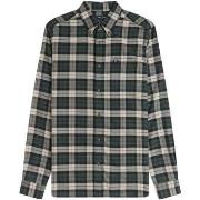 Overhemd Lange Mouw Fred Perry Brushed Twill Tartan Shirt Court Green