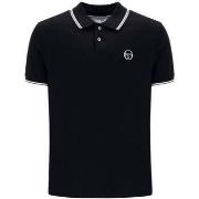 Polo Shirt Korte Mouw Sergio Tacchini 020 Twin Tipped Polo Shirt Black...