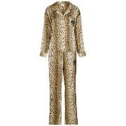 Pyjama's / nachthemden Juicy Couture Tamzin Cheetah Satin Shirt Pant S...