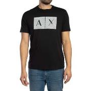T-shirt Korte Mouw EAX Slim fit T-shirt met reliëfprint