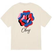 T-shirt Korte Mouw Obey paper rose