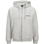 Sweater Jack &amp; Jones 12282901 JORNORREBRO EMB SWEAT ZIP-WHITE MELA...