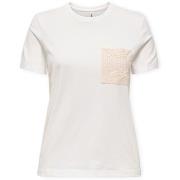 T-shirt Korte Mouw Only Top Enja Life Pocket - Cloud Dancer