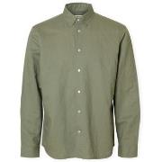 Overhemd Lange Mouw Selected Noos SlimClay Linen Shirt - Vetiver