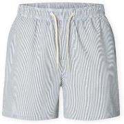 Korte Broek Selected Cooper-Seersucker Swim Trunks - Blue Mirage