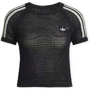 T-shirt Korte Mouw adidas T-Shirt Crochet - Black