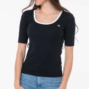T-shirt Calvin Klein Jeans Camisetas Mujer Modèle Baby Rib Scoo