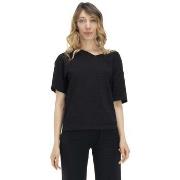 T-shirt Korte Mouw Leone 1947 Woman V Neck Earth Tones