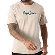 T-shirt Korte Mouw Pepe jeans T-shirt Pepe Jeans Eggo N beige