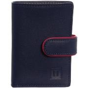 Portefeuille Hexagona Petit porte-cartes cuir ref 40922 Bleu/mu